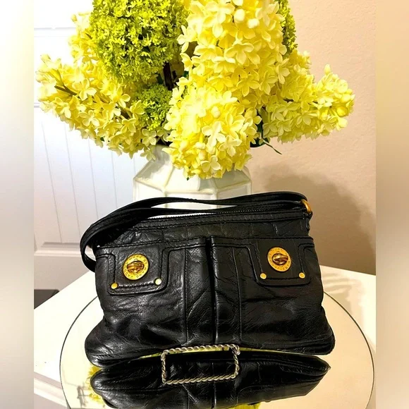 Marc by Marc Jacobs Totally Turnlock 'Percy' Black Leather Bag